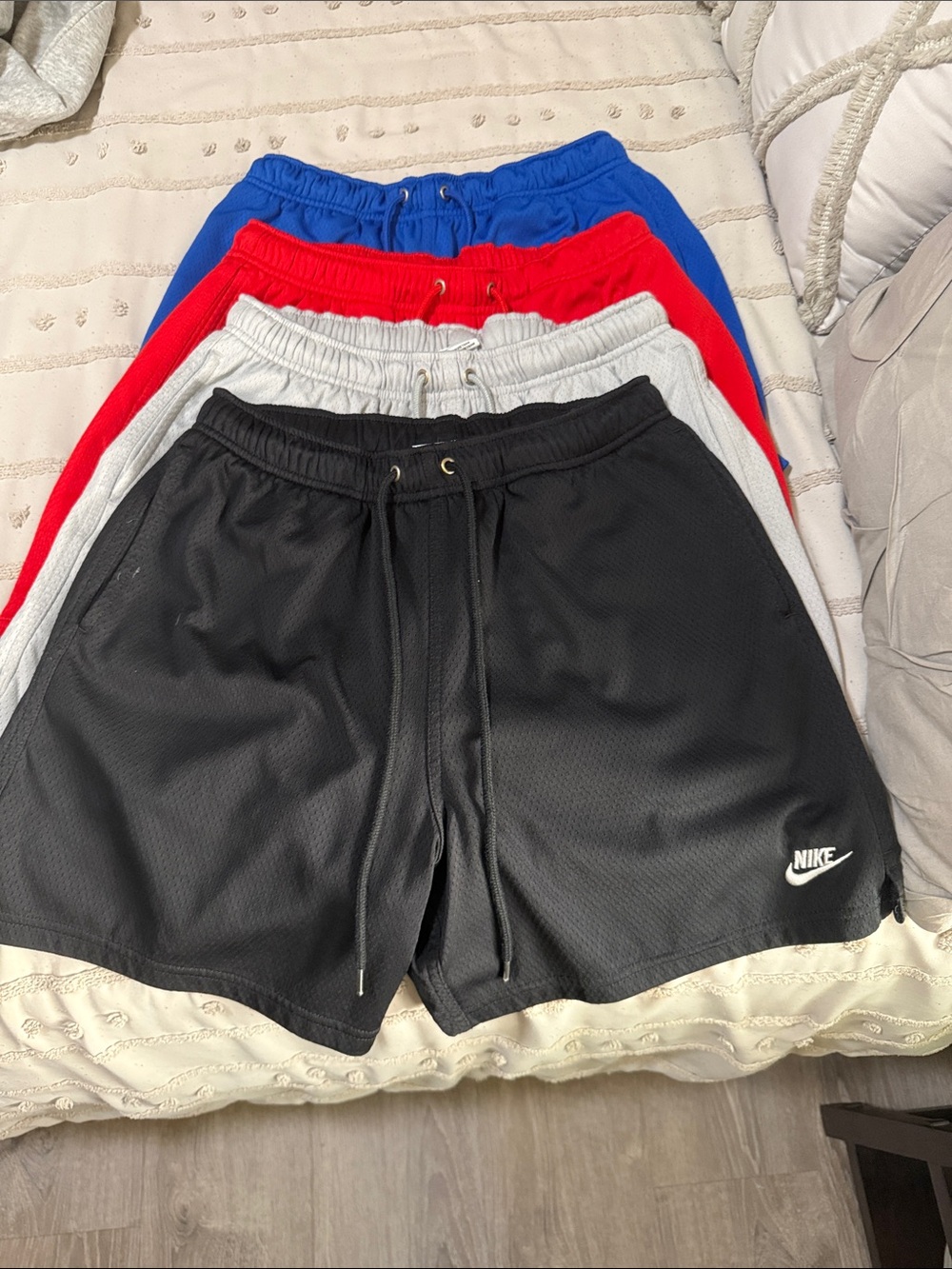 Nike Men’s Black, White, Red & Blue Athletic Shorts Set